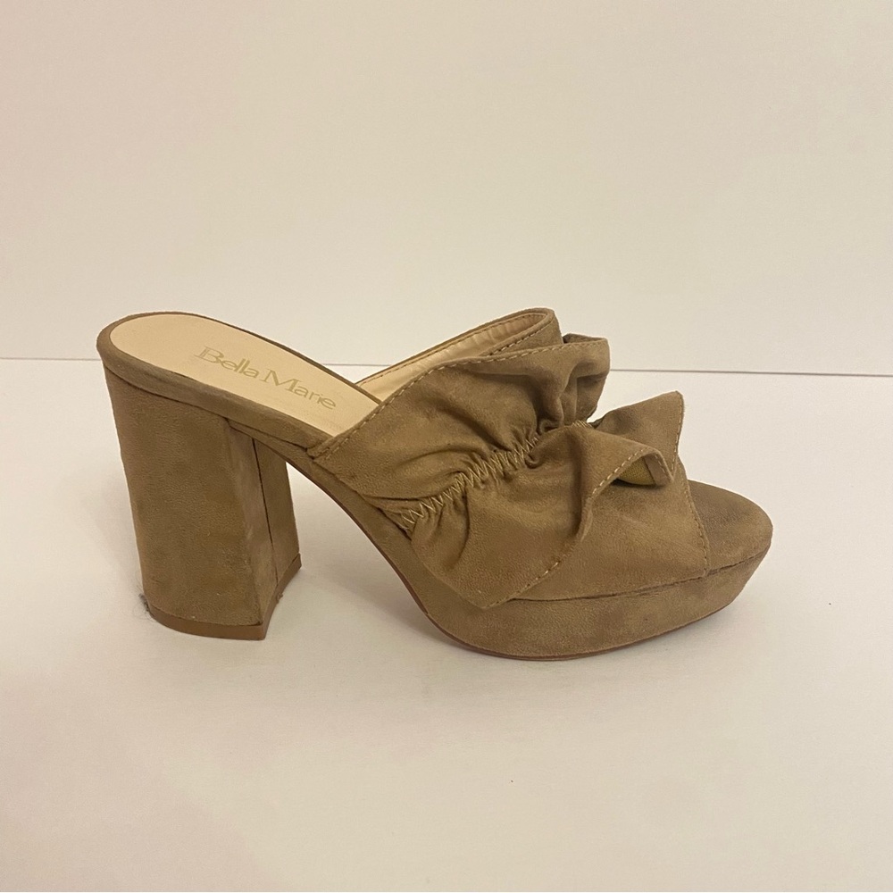 Bella Marie Women's Brown Ruffle Mules